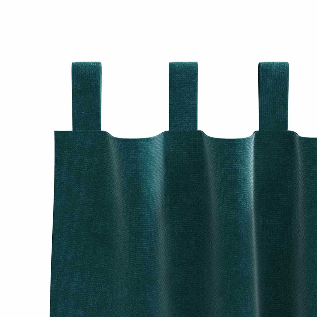Sötétítő függönyök 2 pcs Sötétzöld 140 x 225 cm Bársony