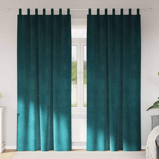 Sötétítő függönyök 2 pcs Sötétzöld 140 x 225 cm Bársony