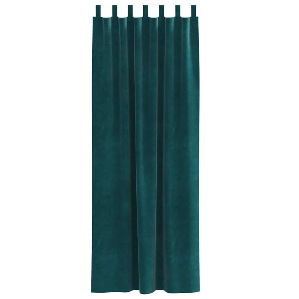 Sötétítő függönyök 2 pcs Sötétzöld 140 x 225 cm Bársony