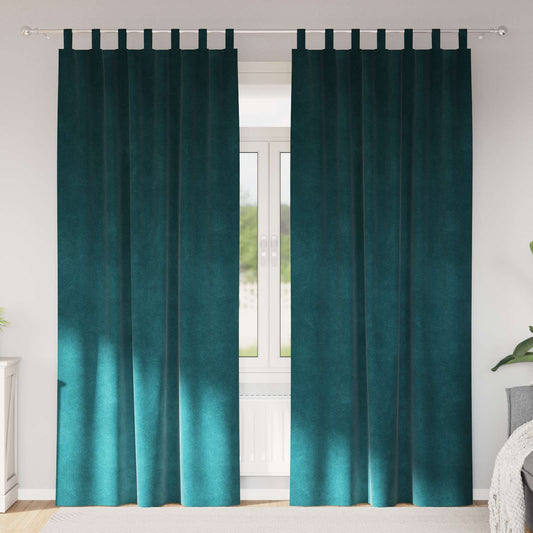 Sötétítő függönyök 2 pcs Sötétzöld 140 x 245 cm Bársony