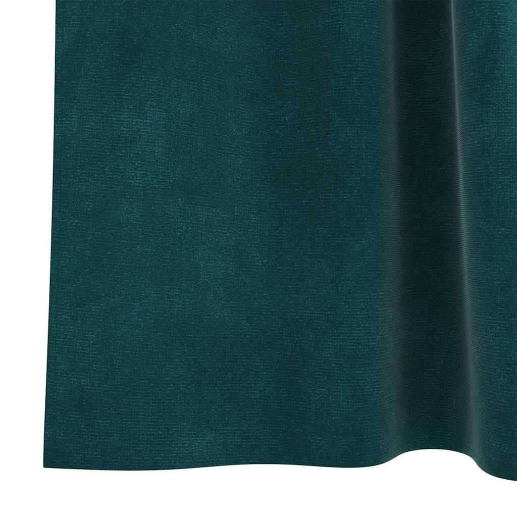 Sötétítő függönyök 2 pcs Sötétzöld 140 x 260 cm Bársony