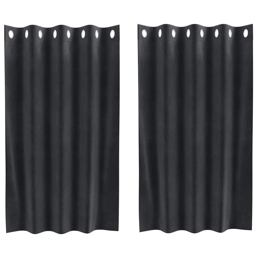 Sötétítő függönyök 2 db Sötétszürke 140 x 140 cm Bársony