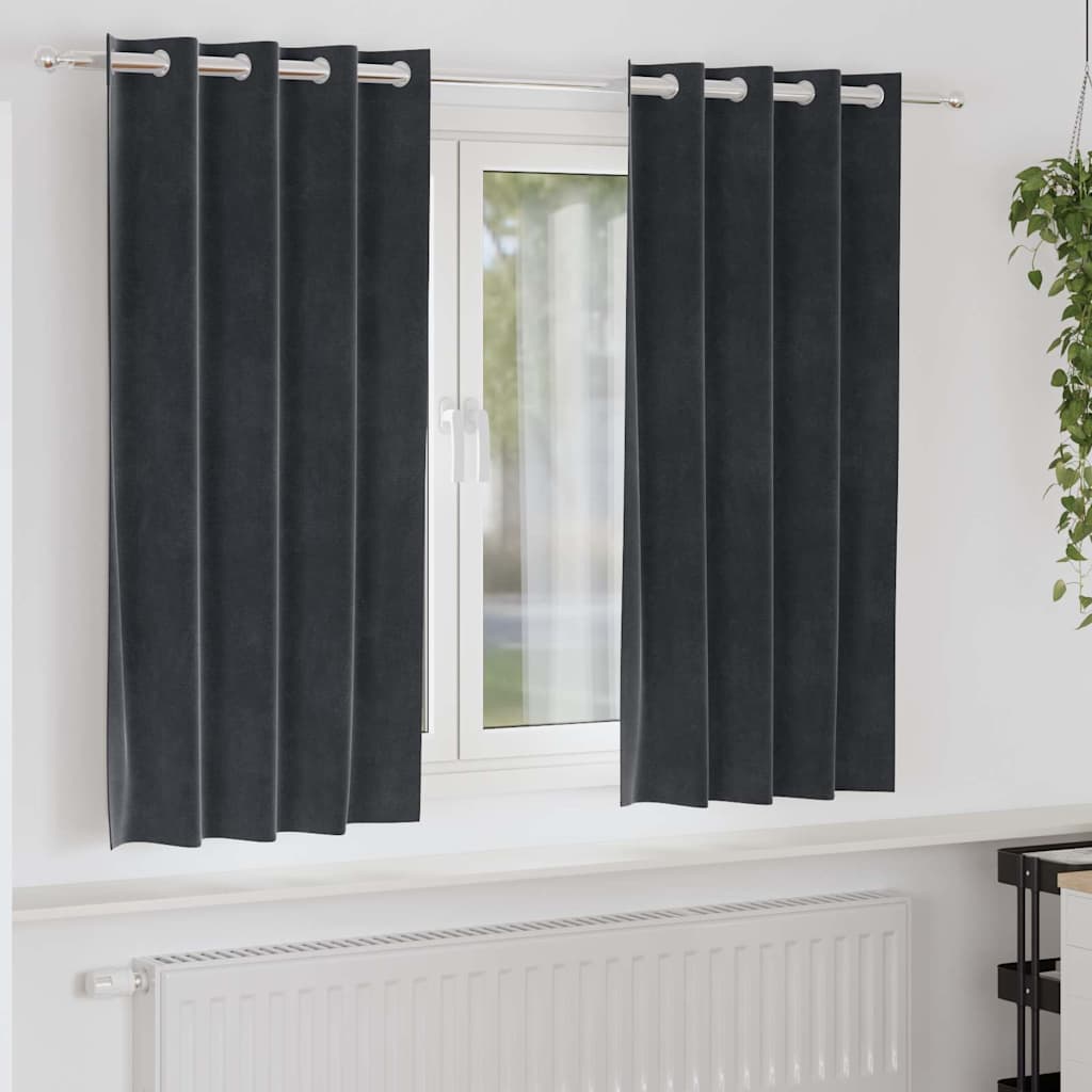 Sötétítő függönyök 2 pcs Sötétszürke 140 x 175 cm Bársony