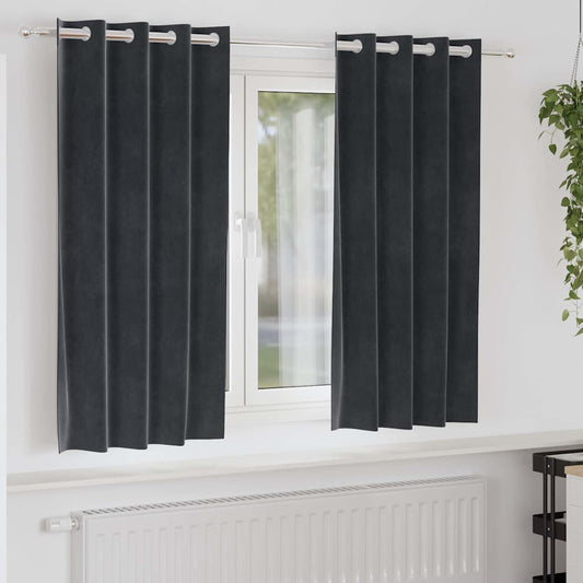 Sötétítő függönyök 2 pcs Sötétszürke 140 x 175 cm Bársony