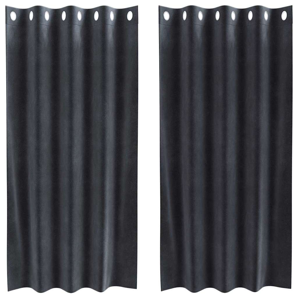 Sötétítő függönyök 2 pcs Sötétszürke 140 x 175 cm Bársony