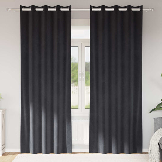 Sötétítő függönyök 2 pcs Sötétszürke 140 x 245 cm Bársony