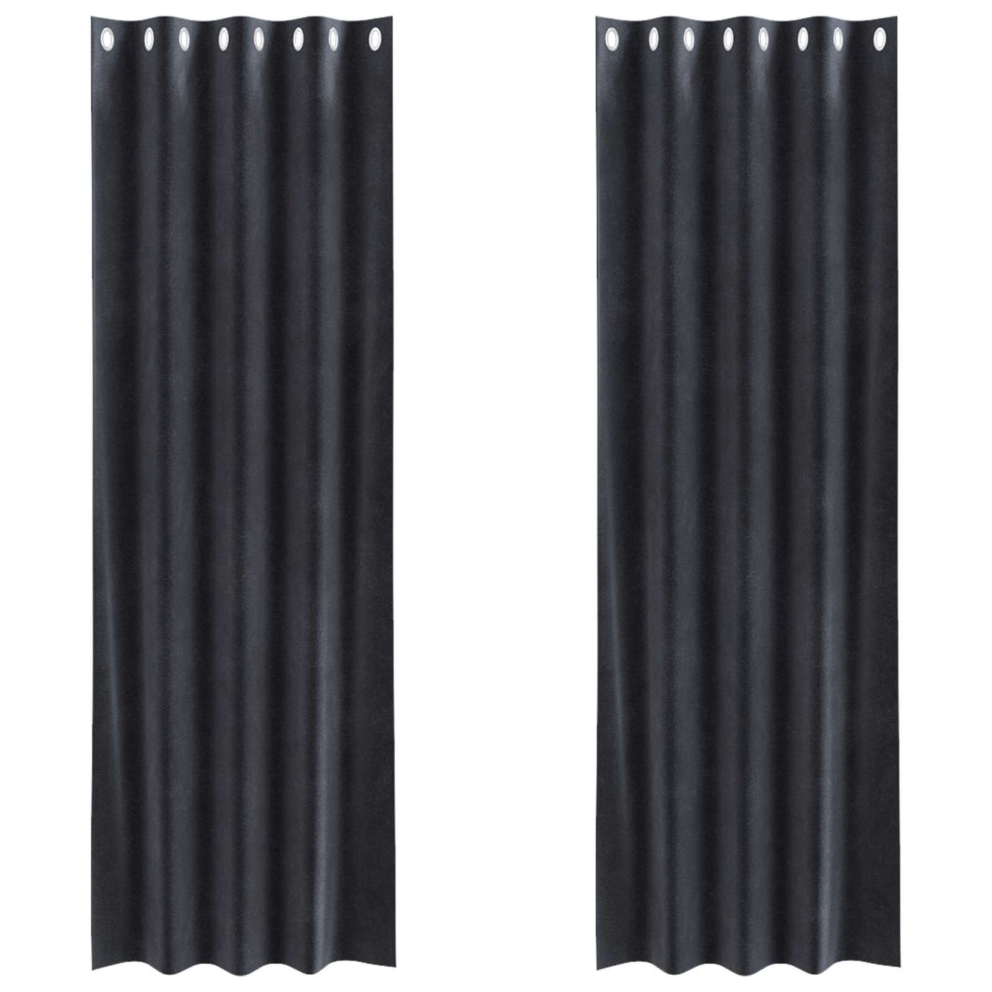 Sötétítő függönyök 2 pcs Sötétszürke 140 x 245 cm Bársony