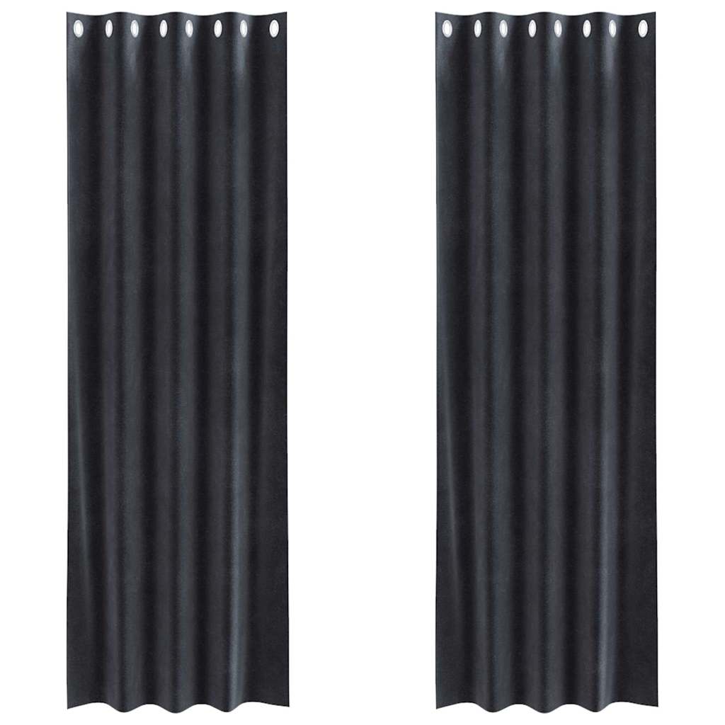 Sötétítő függönyök 2 pcs Sötétszürke 140 x 260 cm Bársony