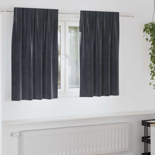 Sötétítő függönyök 2 pcs Sötétszürke 140 x 140 cm Bársony