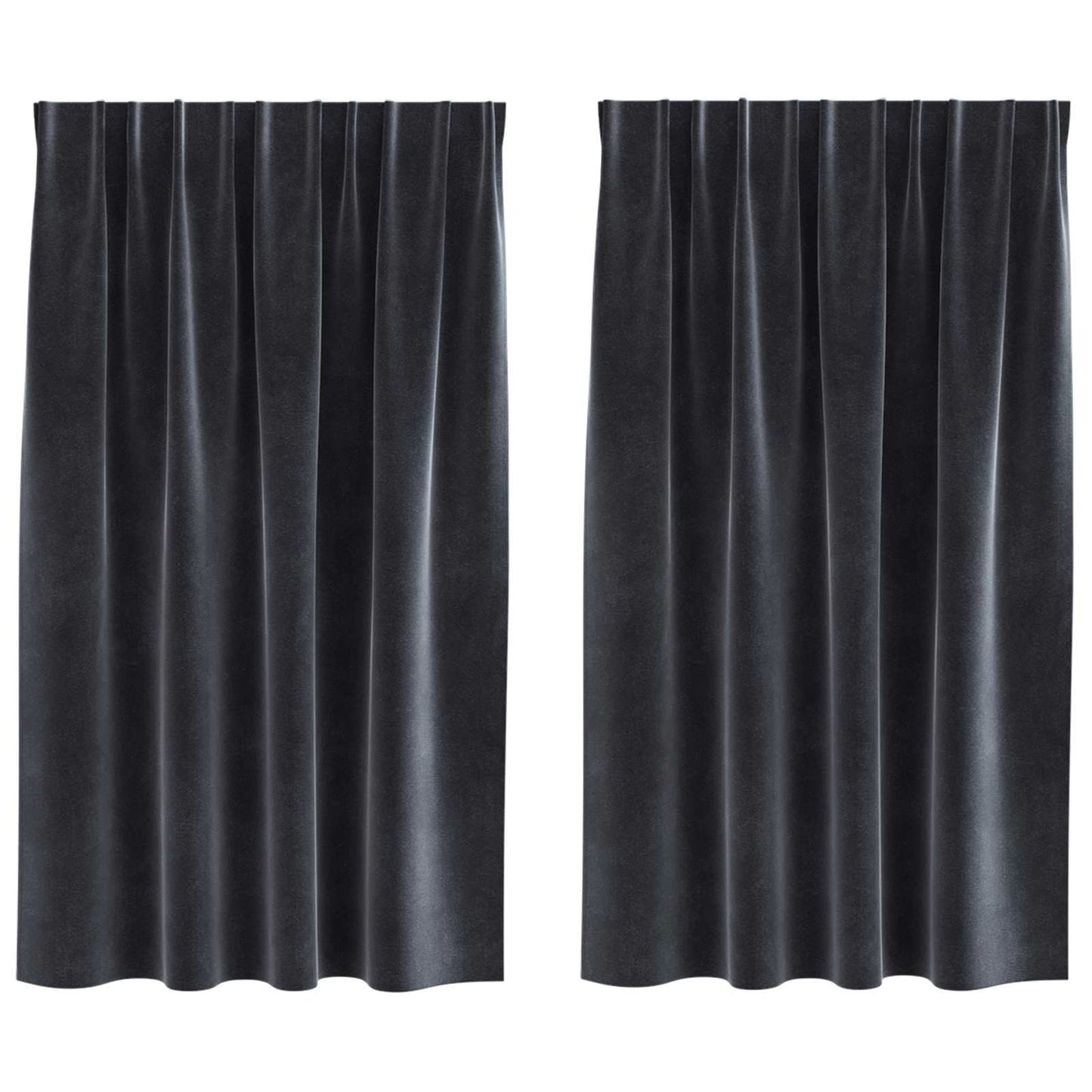 Sötétítő függönyök 2 pcs Sötétszürke 140 x 140 cm Bársony