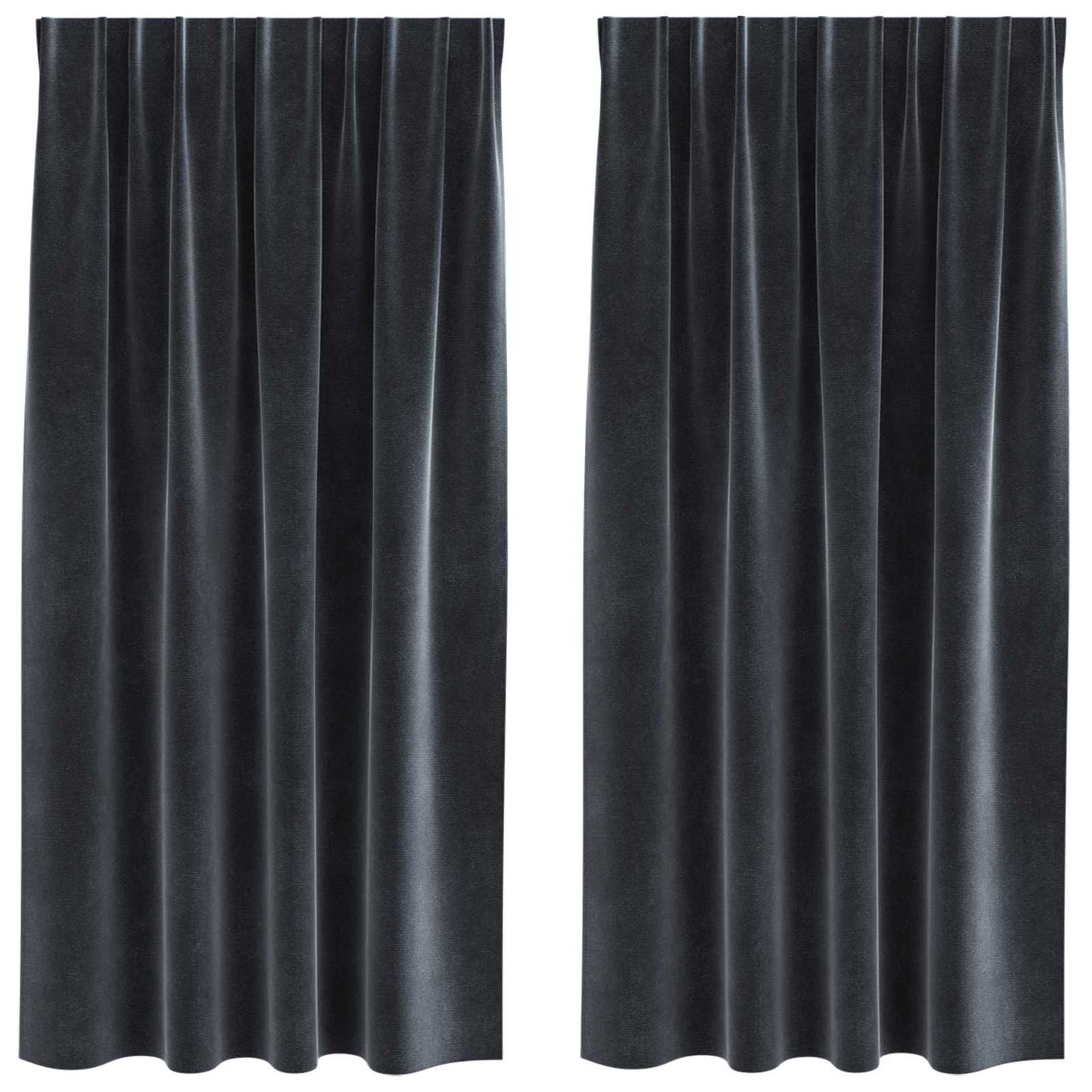 Sötétítő függönyök 2 pcs Sötétszürke 140 x 175 cm Bársony