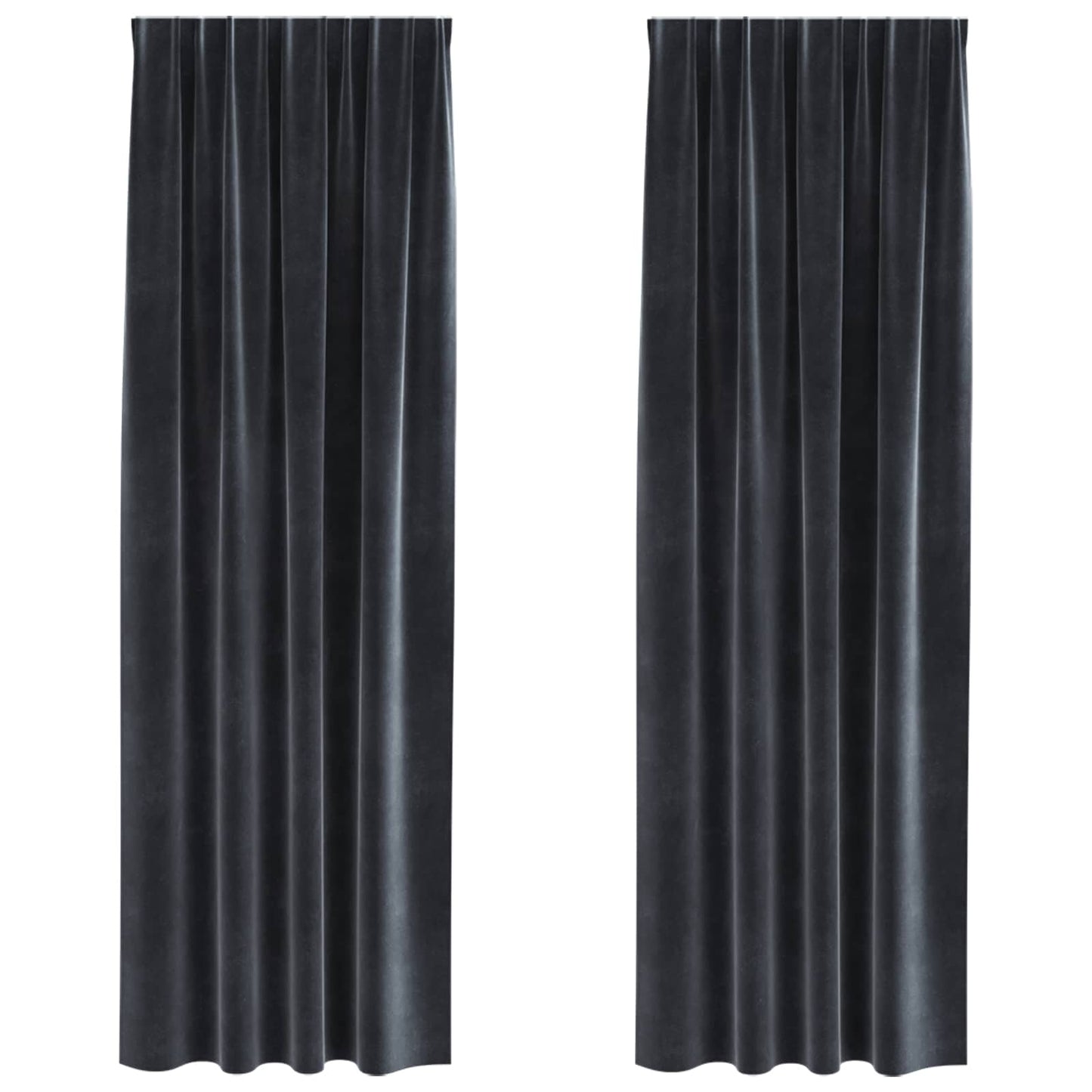 Sötétítő függönyök 2 pcs Sötétszürke 140 x 225 cm Bársony