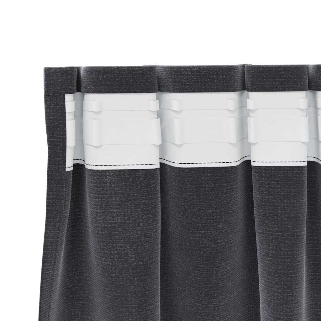 Sötétítő függönyök 2 pcs Sötétszürke 140 x 245 cm Bársony
