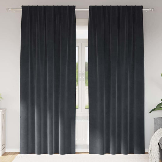 Sötétítő függönyök 2 pcs Sötétszürke 140 x 245 cm Bársony