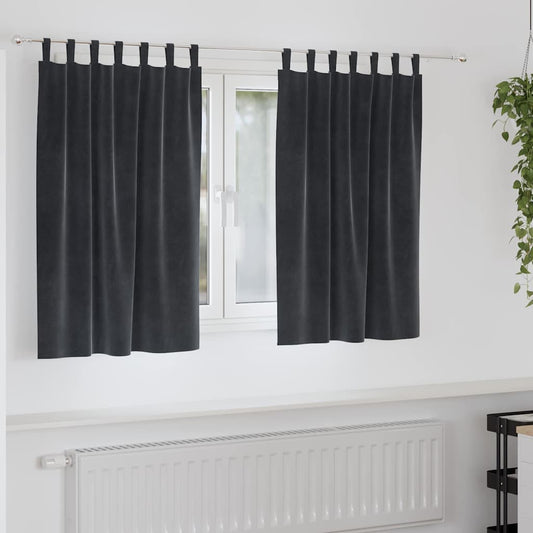 Sötétítő függönyök 2 pcs Sötétszürke 140 x 140 cm Bársony