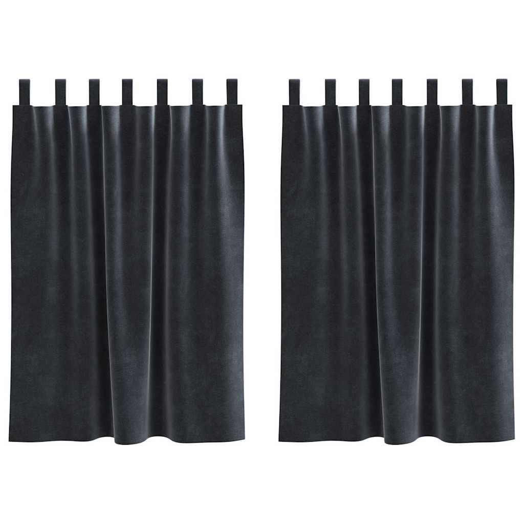 Sötétítő függönyök 2 pcs Sötétszürke 140 x 140 cm Bársony