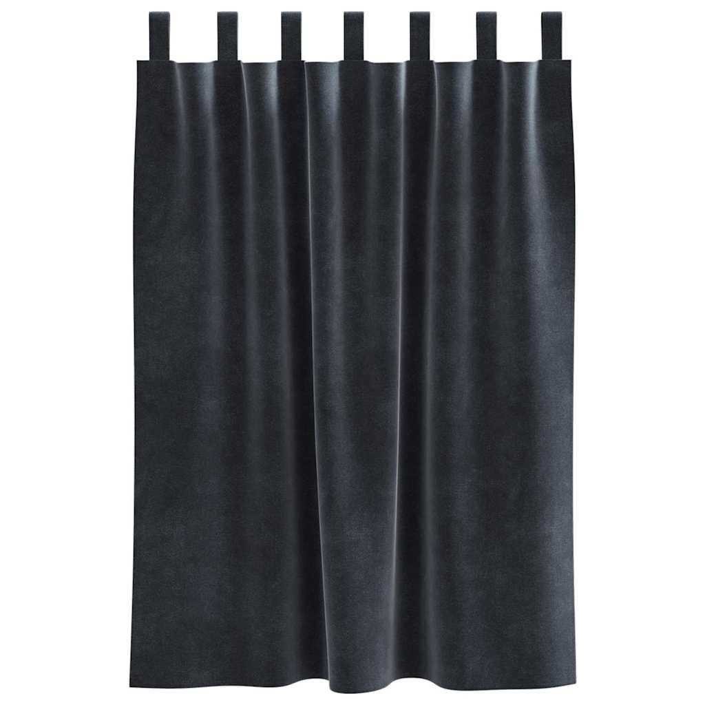 Sötétítő függönyök 2 pcs Sötétszürke 140 x 140 cm Bársony