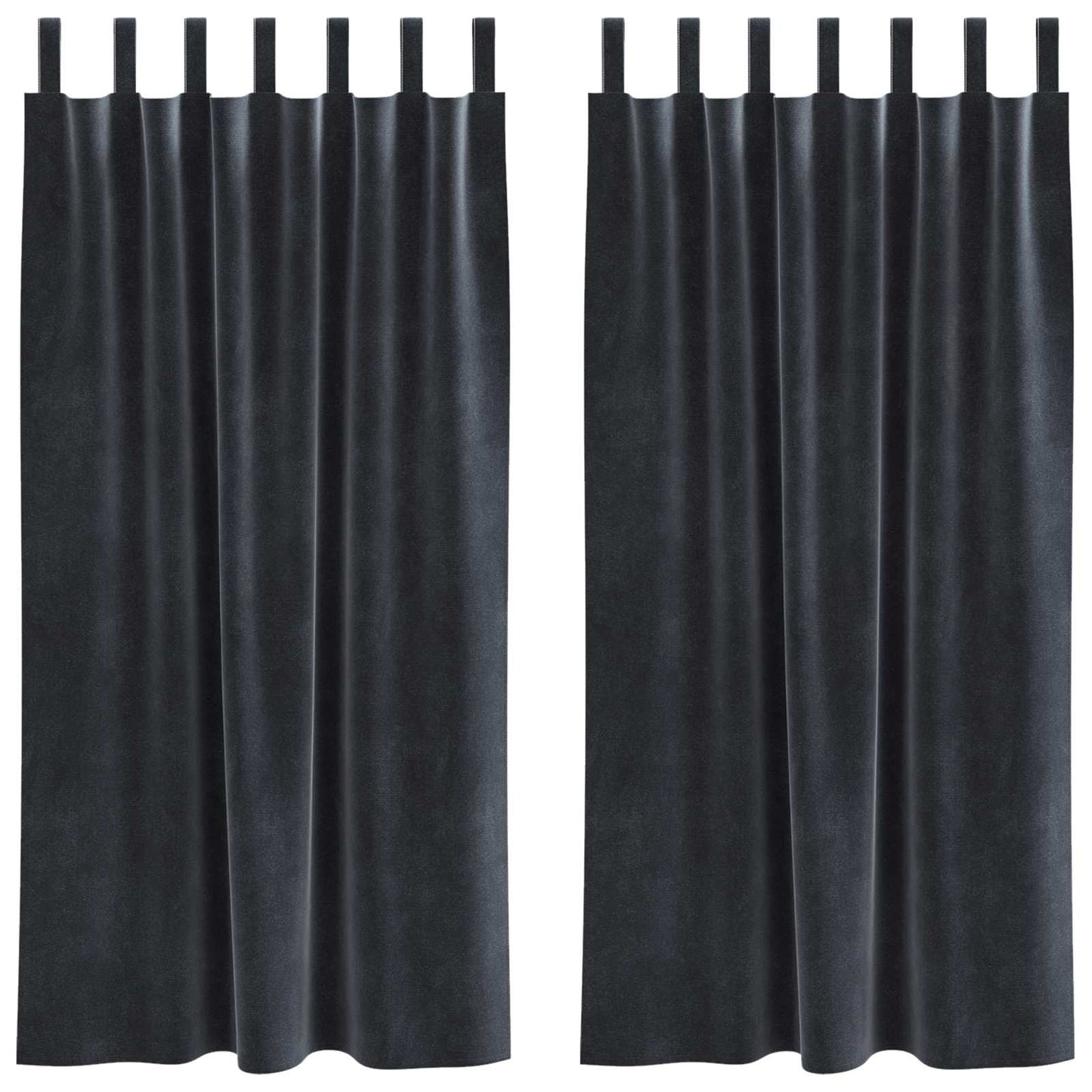 Sötétítő függönyök 2 pcs Sötétszürke 140 x 175 cm Bársony