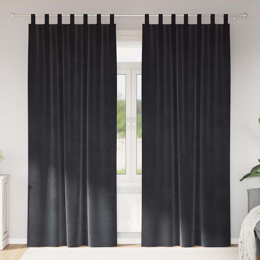 Sötétítő függönyök 2 pcs Sötétszürke 140 x 245 cm Bársony