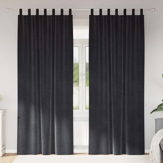 Sötétítő függönyök 2 pcs Sötétszürke 140 x 245 cm Bársony