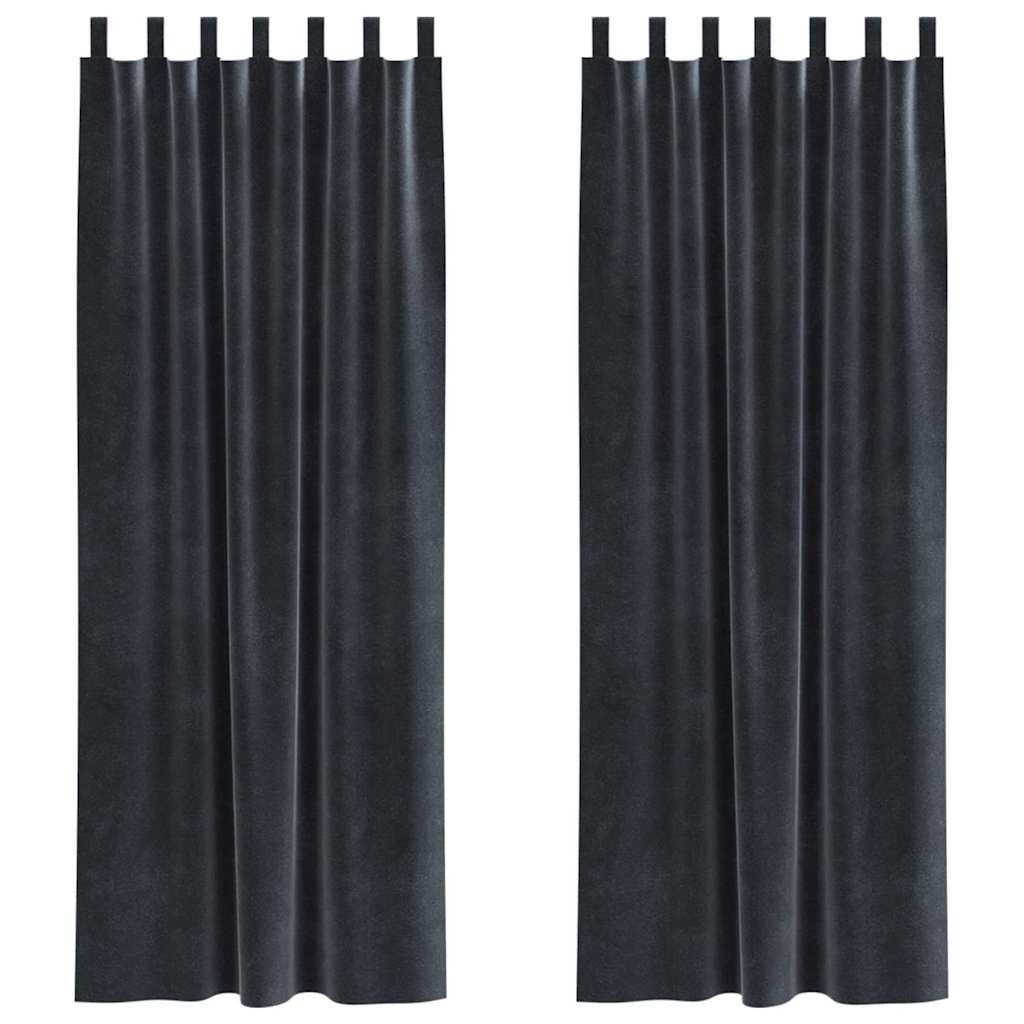 Sötétítő függönyök 2 pcs Sötétszürke 140 x 260 cm Bársony