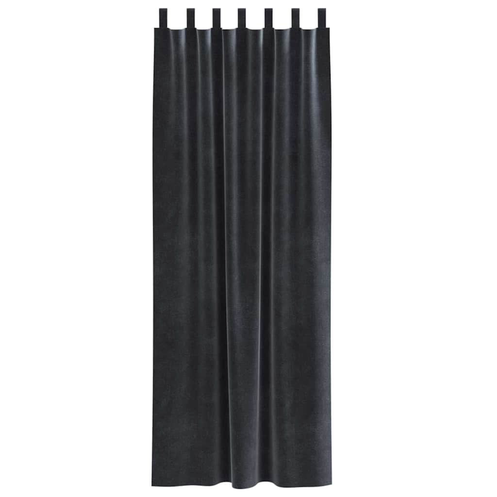 Sötétítő függönyök 2 pcs Sötétszürke 140 x 260 cm Bársony