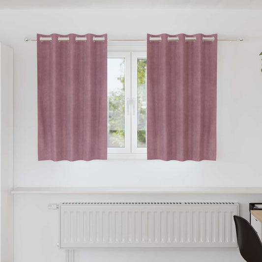Sötétítő függönyök 2 pcs Sötét rózsaszín 140 x 140 cm Bársony
