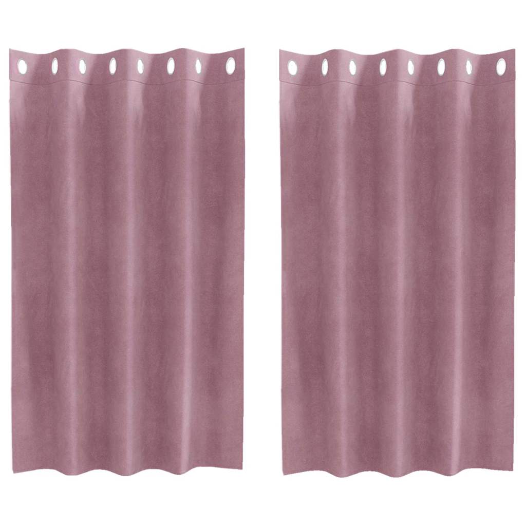Sötétítő függönyök 2 pcs Sötét rózsaszín 140 x 140 cm Bársony