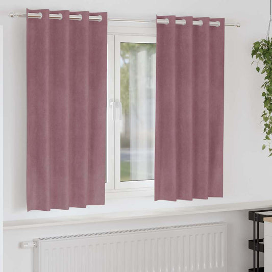 Sötétítő függönyök 2 pcs Sötét rózsaszín 140 x 175 cm Bársony