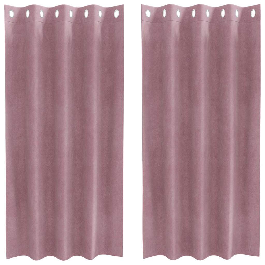 Sötétítő függönyök 2 pcs Sötét rózsaszín 140 x 175 cm Bársony