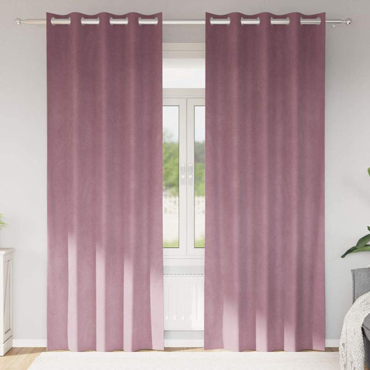 Sötétítő függönyök 2 pcs Sötét rózsaszín 140 x 245 cm Bársony