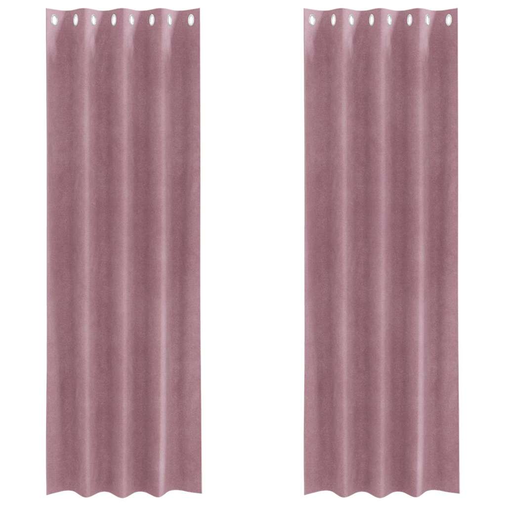 Sötétítő függönyök 2 pcs Sötét rózsaszín 140 x 260 cm Bársony