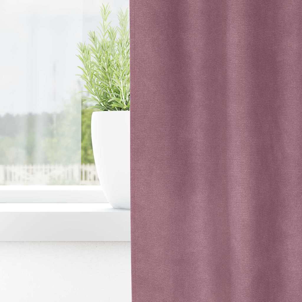 Sötétítő függönyök 2 pcs Sötét rózsaszín 140 x 140 cm Bársony