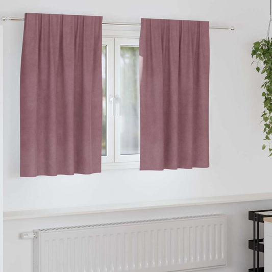 Sötétítő függönyök 2 pcs Sötét rózsaszín 140 x 140 cm Bársony