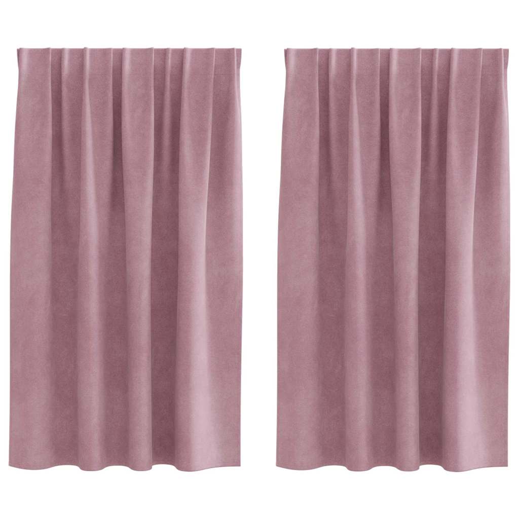 Sötétítő függönyök 2 pcs Sötét rózsaszín 140 x 140 cm Bársony