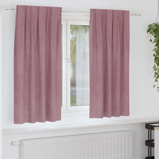 Sötétítő függönyök 2 pcs Sötét rózsaszín 140 x 175 cm Bársony