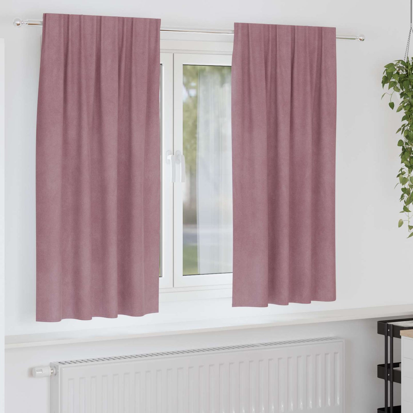 Sötétítő függönyök 2 pcs Sötét rózsaszín 140 x 175 cm Bársony