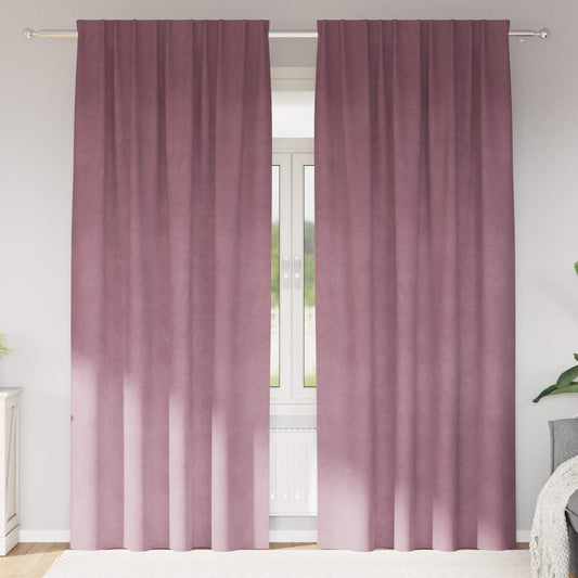 Sötétítő függönyök 2 pcs Sötét rózsaszín 140 x 260 cm Bársony