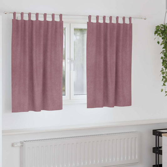 Sötétítő függönyök 2 pcs Sötét rózsaszín 140 x 140 cm Bársony