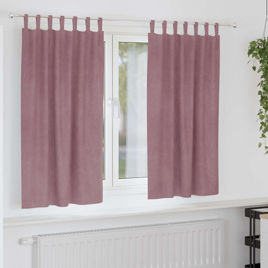Sötétítő függönyök 2 pcs Sötét rózsaszín 140 x 175 cm Bársony