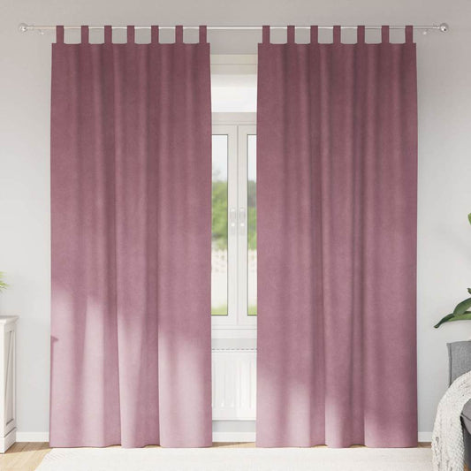 Sötétítő függönyök 2 pcs Sötét rózsaszín 140 x 225 cm Bársony