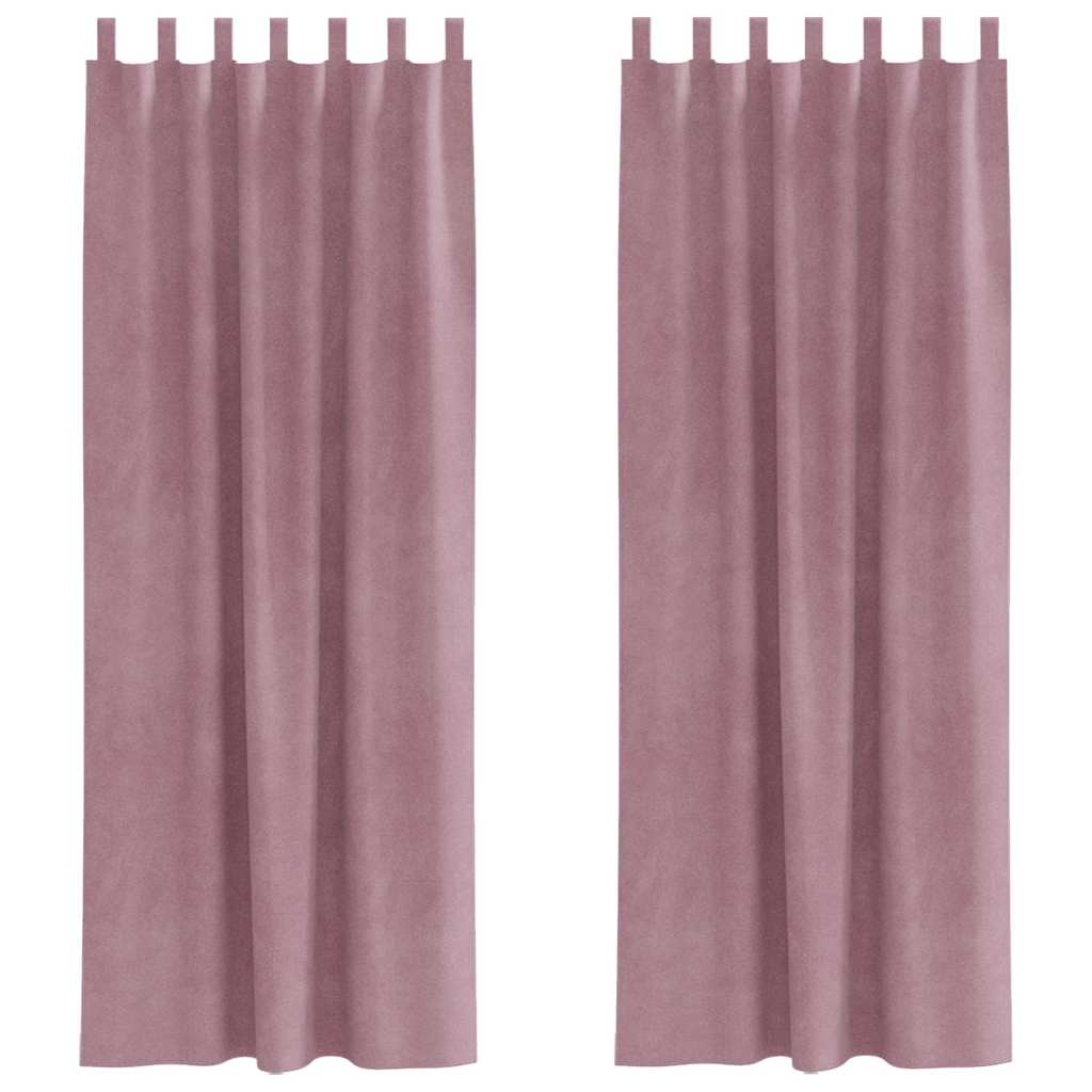 Sötétítő függönyök 2 pcs Sötét rózsaszín 140 x 245 cm Bársony