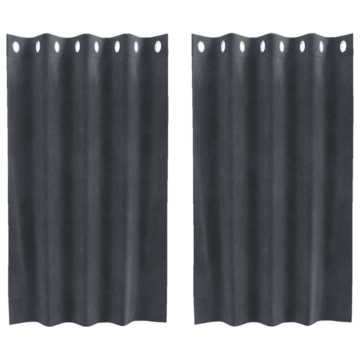 Sötétítő függönyök 2 db Világosszürke 140 x 140 cm Bársony