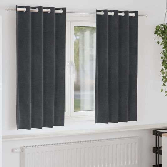 Sötétítő függönyök 2 pcs Világosszürke 140 x 175 cm Bársony