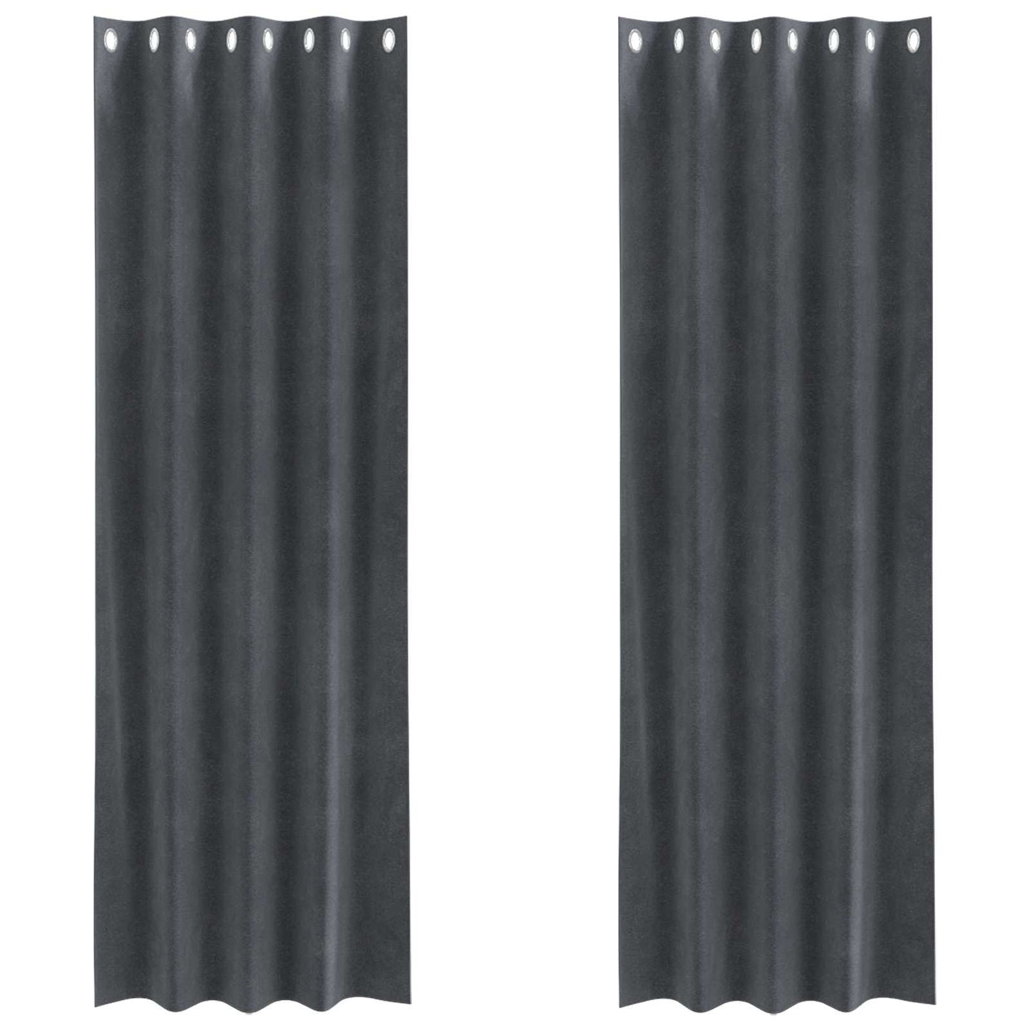 Sötétítő függönyök 2 pcs Világosszürke 140 x 225 cm Bársony