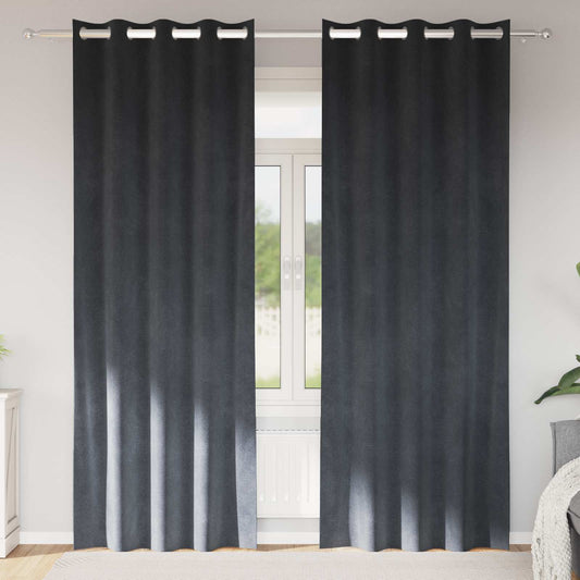 Sötétítő függönyök 2 pcs Világosszürke 140 x 260 cm Bársony