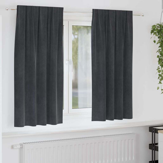 Sötétítő függönyök 2 pcs Világosszürke 140 x 175 cm Bársony