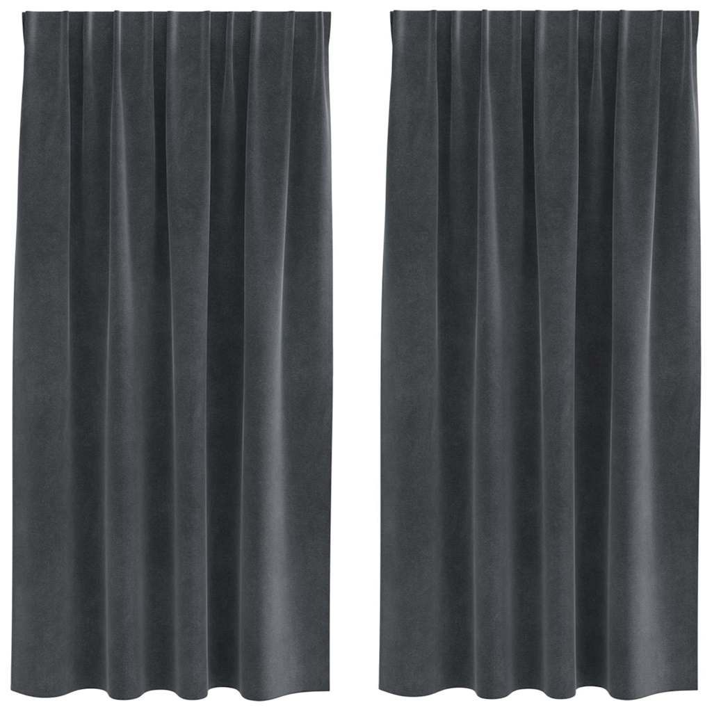 Sötétítő függönyök 2 pcs Világosszürke 140 x 175 cm Bársony