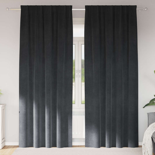 Sötétítő függönyök 2 pcs Világosszürke 140 x 225 cm Bársony