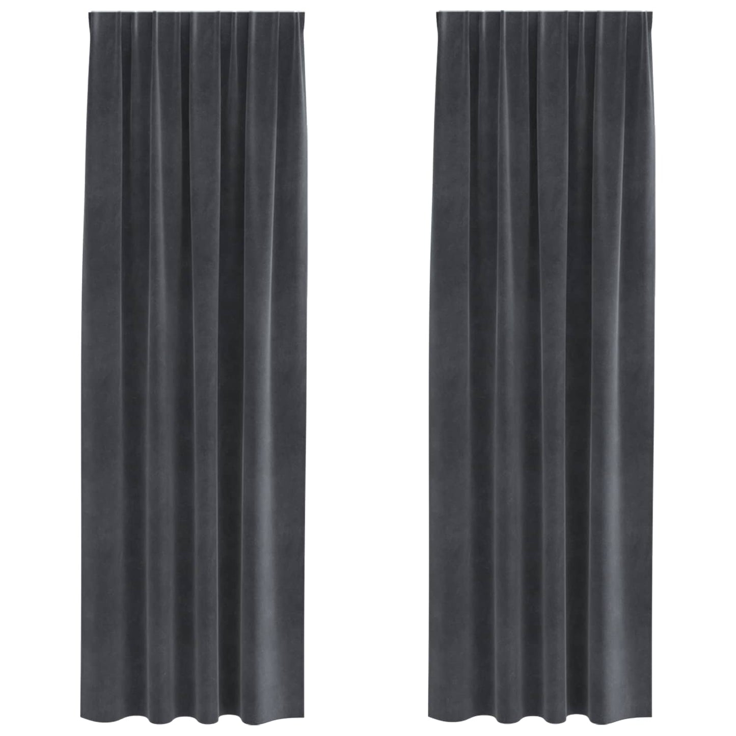 Sötétítő függönyök 2 pcs Világosszürke 140 x 260 cm Bársony